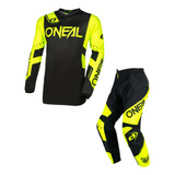Traje Oneal Element Racewear Motocross Enduro Negro/amarillo