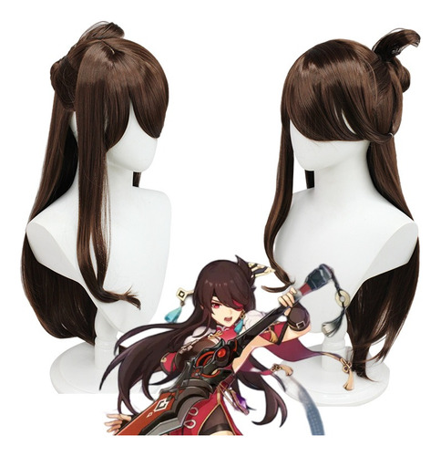 Genshin Impact Beidou Cosplay Peluca Largo Pelo 80cm