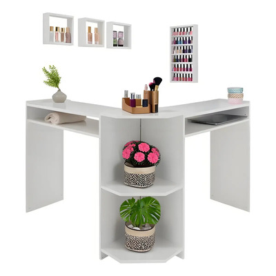 Mesas Para Uñas Manicura 3 Repisas Y Esteticas Esmaltero Spa Color Blanco | MercadoLibre