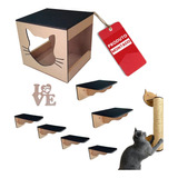 Playground Para Gato 7pcs Prateleira Degrau Caixa + Brindes