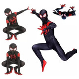 Traje De Spiderman Miles Morales P/cosplay De Niños, Adultos