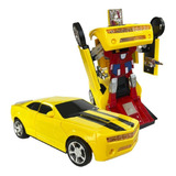 Carro Robô Tranformers Camaro Amarelo Bumblebee