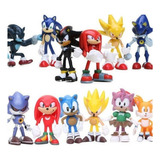 Kit De 12 Miniaturas Robotnik Knuckle Super Sonic Boom Tails