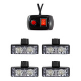 Baliza 4 Modulos Led Azul Nl315-4 12v 8w P/ Policia Segurida