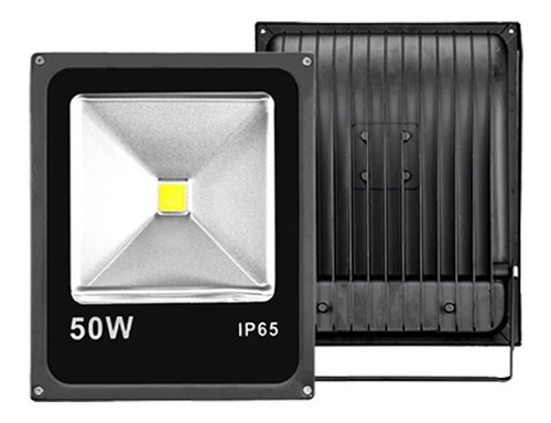 Pack 2 Reflectores Led 50w Ip65 Exterior Metálico  Potencia Real Pilar