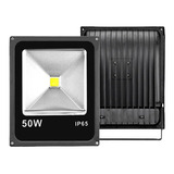 Pack 2 Reflectores Led 50w Ip65 Exterior Metálico  Potencia Real Pilar