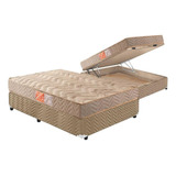 Cama Baú Casal: Colchão D33 Paropas Pasquale+box Crc Suede 