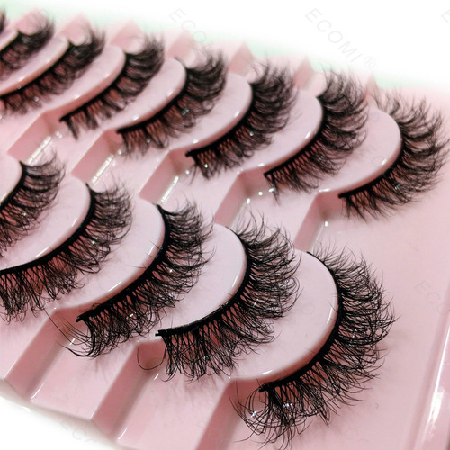 Pestañas Natural Faux Mink Lashes Wispy Fluffy Curly 3d