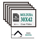 Kit 5 Molduras A3 Quadro 30x42 Com Fundo Mdf Foto Diploma
