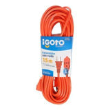 Extension Electrica Uso Rudo Polarizada Naranja 15m 