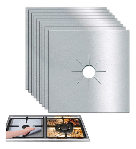 10piezas Protector Estufa Quemador Parrilla Reutilizable