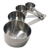 Kit Medidor De Cozinha 4 Peças Xícaras Inox Medição Dosador