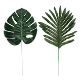 24 Peças, 2 Tipos De Folhas De Palmeira De Plantas Tropicais