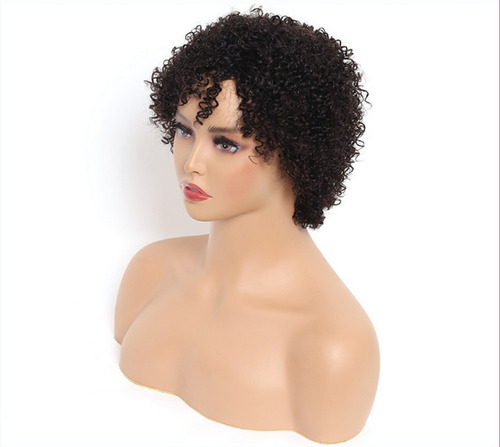 Perucas De Corte Pixie Peruca De Cabelo Humano Curto Curly