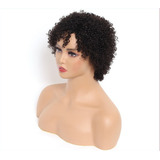 Perucas De Corte Pixie Peruca De Cabelo Humano Curto Curly