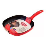 Plancha Bifera Pyrex 26x26cm Teflon Roja Oferta