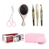 Kit Completo Design De Sobrancelhas Pinças Mascara Estojo