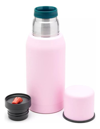 Set Matero - Termo Acero 750ml + Mate + Bombilla Rosa