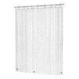 Cortina Forro De Baño Transparente Impermeable + 12 Argollas