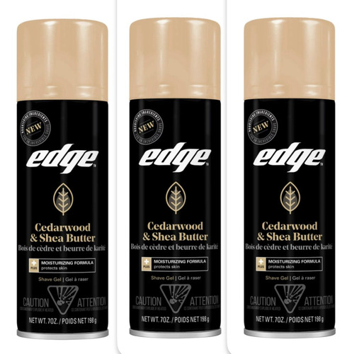 Edge Gel P/afeitado De Hombre C/manteca De Karité 198gr 3 Pz