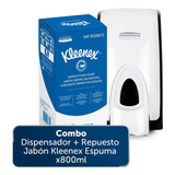 Combo Dispensador + Respuesto Jabon Kleenex Espuma X 800ml