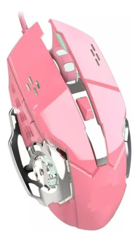 Mouse Gamer Rosado.  6 Botones