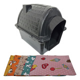 Kit Casinha Iglu + Colchonete Slim Sortido Cachorro N4 Cor Black