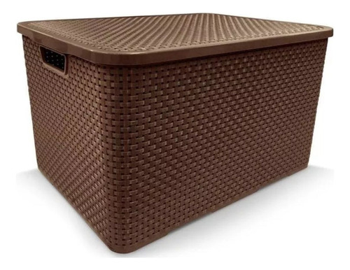 Caixa Rattan Organizadora 70litros Multiuso Grande Com Tampa