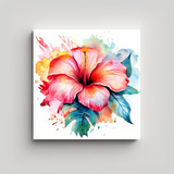 Cuadro Decorativo Tropical Acuarela - Canva Expresión 20x20