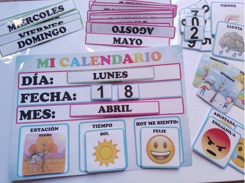 Calendario Infantil Didáctico Días Meses Clima