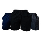 Kit 03 Shorts Tactel Masculino Com 3 Bolsos Treino Academia