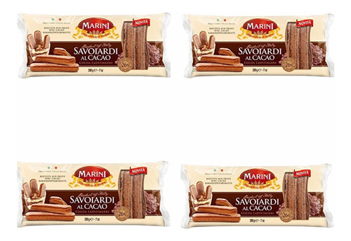 4 Packs  200gr C/u Galletas Savoia Chocolate Soletas Tiramis