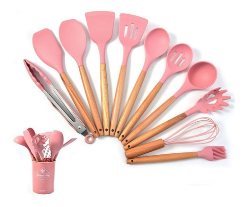 Set 12 Utensilios De Cocina Silicona Resistente Calor Juego