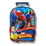 Mochila Carro Spiderman Hombre Araña Crime Fighter Azul 16
