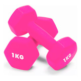 Kit 2 Mancuernas Ejercicio 1 Kg Neopreno Entrenamiento Par