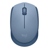 Logitech M170, Mouse Inalámbrico Cómodo Y Portátil, Gris Azu Color Blue Grey