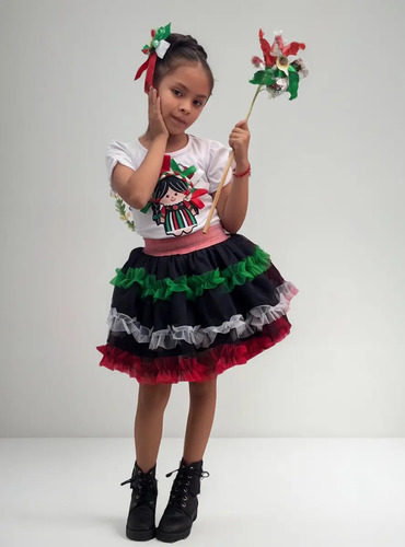 Conjunto Mexicano De Falda Para Niña