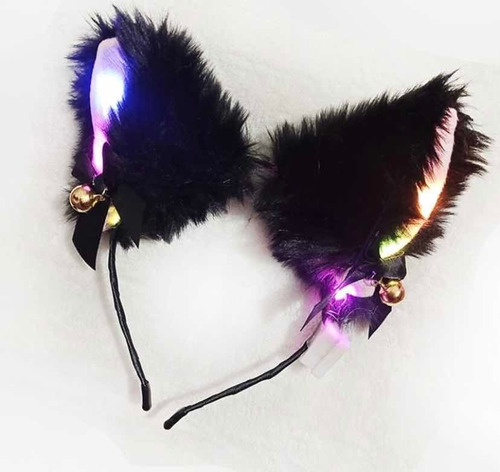 Cintillo Diadema Gato Neko Zorro Animé Japonés Con Luz Led