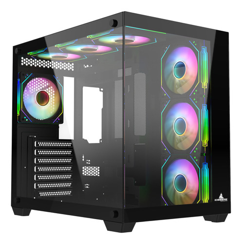 Chasis Gamer Iceberg Crystal Cube Negro 7 Fans Maxi Infinity