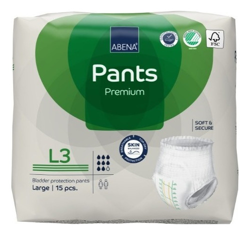 Abena Pants Premium Fraldas Para Adultos Descartáveis L3 X 15 Unid