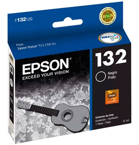 Cartucho Epson 132 T132120-al T22 Tx130 Tx120 Negro