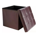 Puff Baul Organizador Plegable Cafe