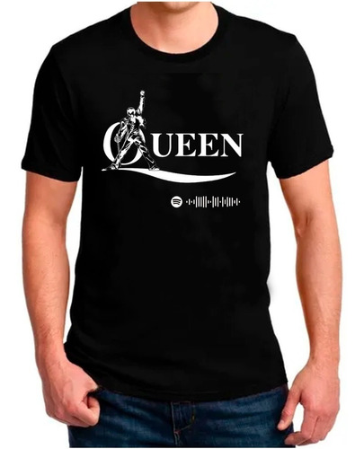 Polera Estampada Queen Freddie Mercury + Musica Qr Spotify