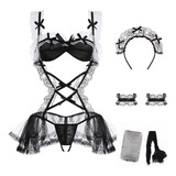 Conjunto De Lencería Sexy De Mucama Para Mujer