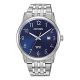 Citizen Mens Blue Dial Quartz Date Bi5000-52l Color De La Correa Plateado Color Del Bisel Plateado Color Del Fondo Azul