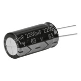 10x Capacitor Eletrolítico 2200uf X 63v 105º Kit C/ 10 Peças