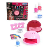 Kit Unhas Manicure Infantil Com Secador De Unhas E Esmalte