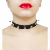 Choker Spike Gargantilha De Couro  Punk Gótico 