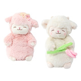 Cabra Serie De Pie Flor De Cerezo Peluche De Lana 2pcs