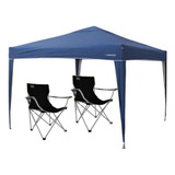 Gazebo Tenda Dobrável Trixx 3m X 3m+ 2 Cadeiras Pesca Oxford